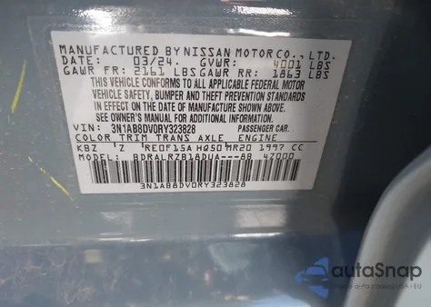 2024 Nissan Sentra Sr Xtronic Cvt from USA, damaged, VIN 3N1AB8DV0RY323828
